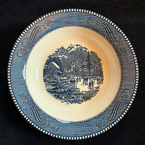 Vintage Currier & Ives 8 1/2” Soup/Salad Bowl “Early Winter”